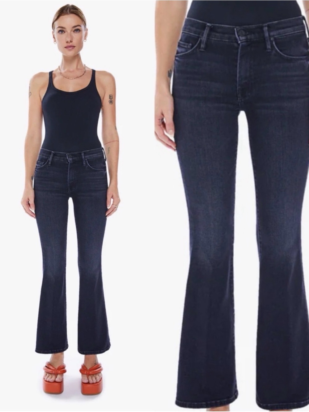 MOTHER the “Weekender” flare jeans in deep end, size 30